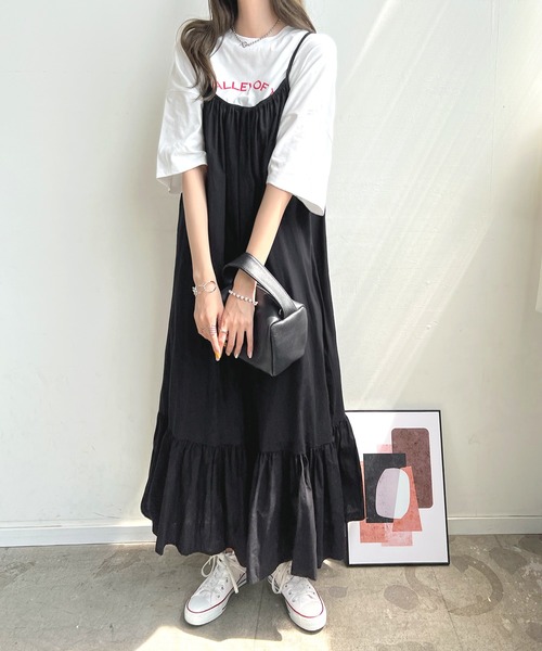 セール】裾フレアギャザーキャミワンピース（ワンピース）｜Futier