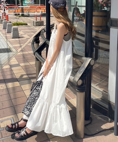 セール】裾フレアギャザーキャミワンピース（ワンピース）｜Futier