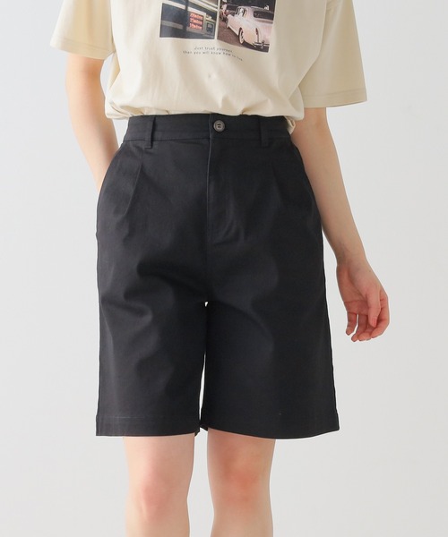 Honeys（ハニーズ）の「ハーフパンツ（その他パンツ・レディース・カーキ/アイボリー/ベージュ/ブラック・S/M/L/LL）」の2枚目の写真