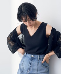 YECCA VECCA | Vネックノースリーブニット(ニット/セーター)