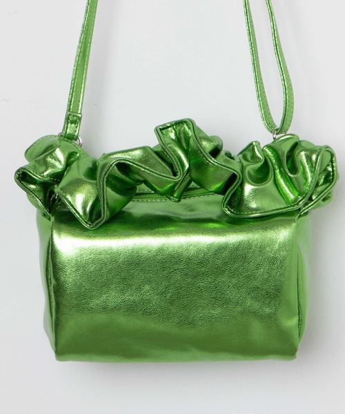 WEGO（ウィゴー）の「WEGO/【一部店限定】ハンドルフリルショルダーバッグ（ショルダーバッグ・レディース・グリーン/シルバー/ブラック・FREE）」の12枚目の写真