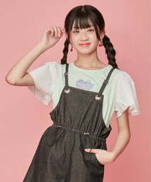 JENNI love（ジェニィラブ）の「防蚊袖レースハートプリントTシャツ（Tシャツ/カットソー・キッズ）」