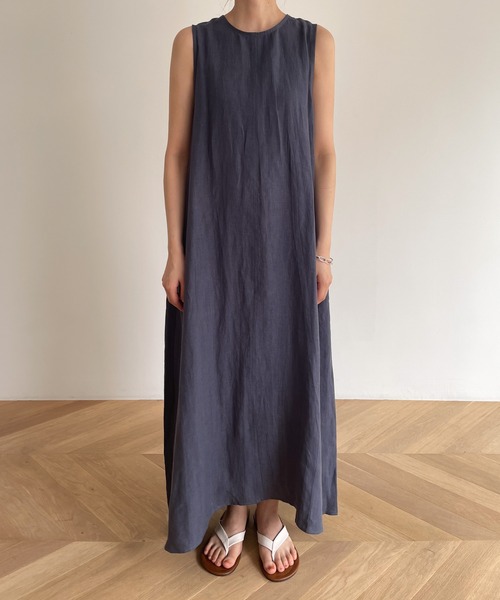 CANAL JEAN(キャナルジーン)の「RED CHOP WORKS バックオープンリネンワンピース(ワンピース・レディース・ベージュ/ネイビー・ONE SIZE)」の15枚目の写真