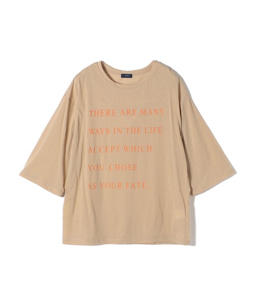 ピンクハウス カットソー ワンダー•ザ•シー プリント Tシャツ セール】シアー ロゴ プリント 7分袖 TEE(Tシャツ/カットソー