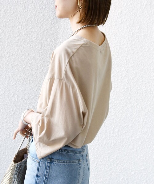 SHIPS(シップス)の「シアー ロゴ プリント 7分袖 TEE(Tシャツ/カットソー・レディース・オフホワイト/ベージュ・ONE SIZE)」の21枚目の写真