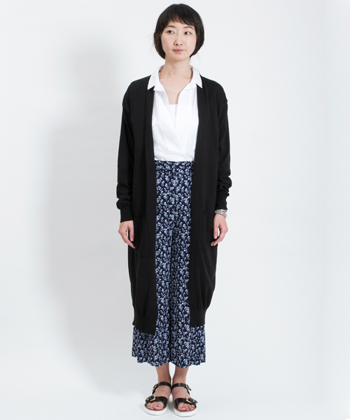 AMERICAN RAG CIE（アメリカンラグシー）の「AMERICAN RAG CIEハイゲージコットンロングカーディガン/209-MNI-MNHG244　コーディガン（カーディガン/ボレロ・レディース・ブラック/ライトグレー/ネイビー・FREE）」の9枚目の写真