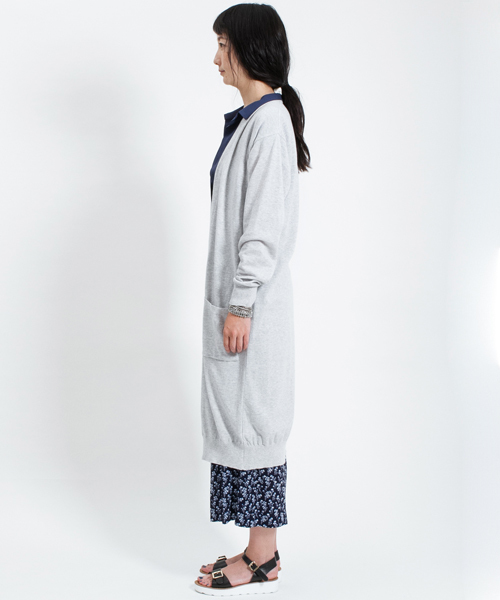 AMERICAN RAG CIE（アメリカンラグシー）の「AMERICAN RAG CIEハイゲージコットンロングカーディガン/209-MNI-MNHG244　コーディガン（カーディガン/ボレロ・レディース・ブラック/ライトグレー/ネイビー・FREE）」の12枚目の写真