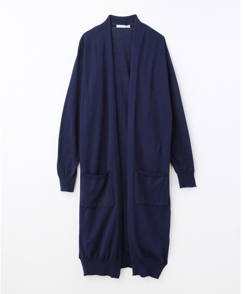 AMERICAN RAG CIE（アメリカンラグシー）の「AMERICAN RAG CIEハイゲージコットンロングカーディガン/209-MNI-MNHG244　コーディガン（カーディガン/ボレロ・レディース・ブラック/ライトグレー/ネイビー・FREE）」の8枚目の写真