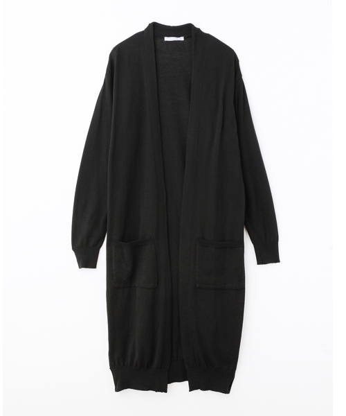 AMERICAN RAG CIE（アメリカンラグシー）の「AMERICAN RAG CIEハイゲージコットンロングカーディガン/209-MNI-MNHG244　コーディガン（カーディガン/ボレロ・レディース・ブラック/ライトグレー/ネイビー・FREE）」の21枚目の写真