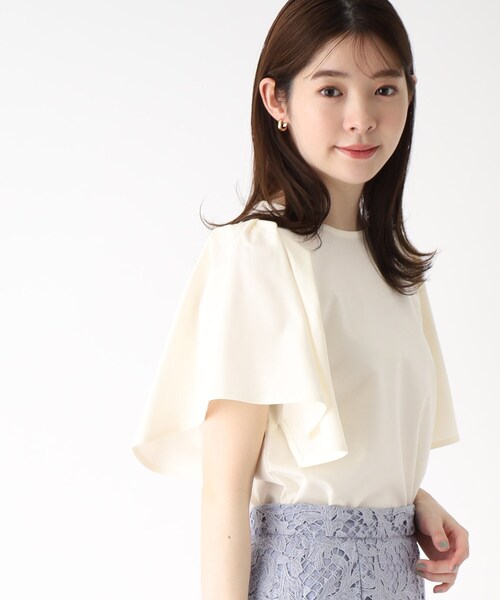 シルキータッチハンカチスリーブトップス【UV/接触冷感/イージーケア/洗濯機洗い可】