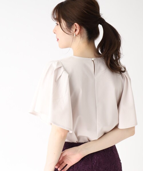シルキータッチハンカチスリーブトップス【UV/接触冷感/イージーケア/洗濯機洗い可】