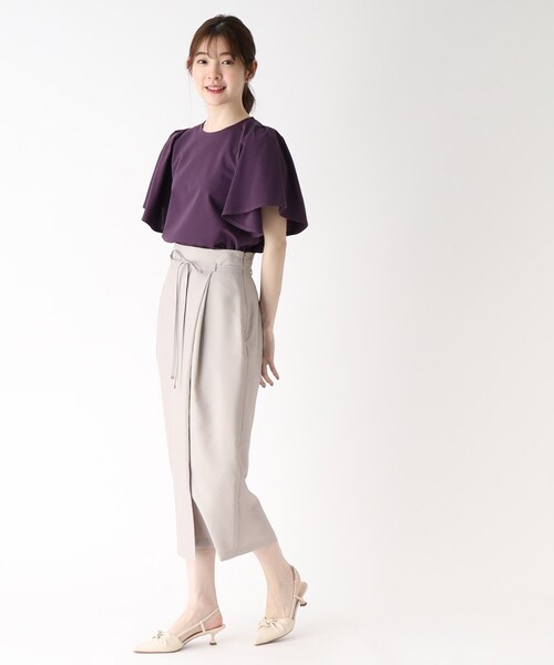 シルキータッチハンカチスリーブトップス【UV/接触冷感/イージーケア/洗濯機洗い可】