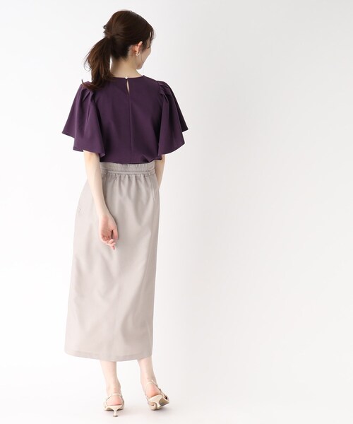 シルキータッチハンカチスリーブトップス【UV/接触冷感/イージーケア/洗濯機洗い可】