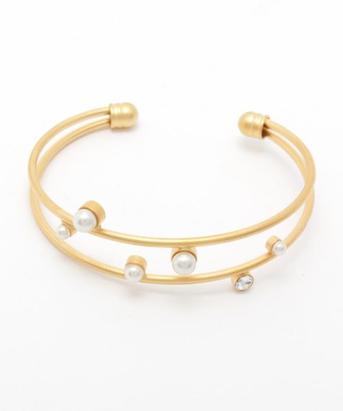 RLIGHTs(ライツ)の「【BAILA1月号掲載】RLIGHTs / 別注 Wラインバングル(バングル/リストバンド・レディース・ゴールド・ONE SIZE)」の1枚目の写真