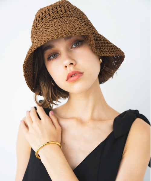 ALEXIA STAM(アリシアスタン)の「Paper Bucket Hat /ペーパーバケットハット(ハット・レディース・ブラック/ブラウン・FREE)」の4枚目の写真