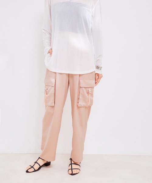 【接触冷感・洗える】サテンカーゴパンツ
