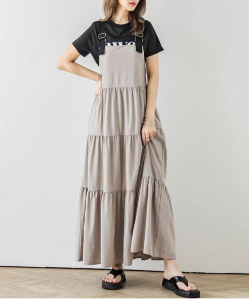 La-gemme（ラジェム）の「ティアードジャンパースカート（スカート・レディース・グレー/ホワイト/ブラック/グリーン・M/L）」の11枚目の写真