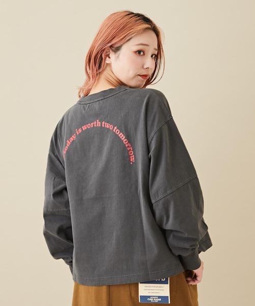 CUBE SUGAR（キューブシュガー）の「OE天竺カットソーボリュームスリーブプルオーバー（Tシャツ/カットソー・レディース・イエロー/グリーン/ヘザーチャコール/オレンジ・M）」の2枚目の写真