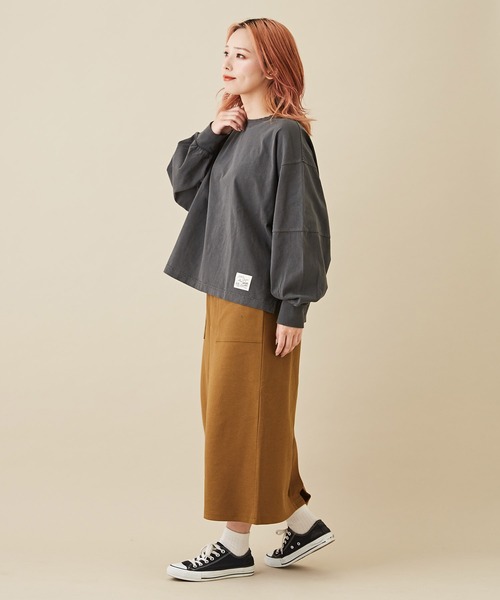 CUBE SUGAR（キューブシュガー）の「OE天竺カットソーボリュームスリーブプルオーバー（Tシャツ/カットソー・レディース・イエロー/グリーン/ヘザーチャコール/オレンジ・M）」の6枚目の写真