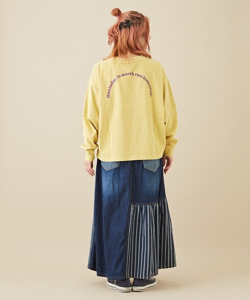 CUBE SUGAR（キューブシュガー）の「OE天竺カットソーボリュームスリーブプルオーバー（Tシャツ/カットソー・レディース・イエロー/グリーン/ヘザーチャコール/オレンジ・M）」の11枚目の写真