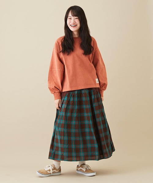 CUBE SUGAR（キューブシュガー）の「OE天竺カットソーボリュームスリーブプルオーバー（Tシャツ/カットソー・レディース・イエロー/グリーン/ヘザーチャコール/オレンジ・M）」の12枚目の写真