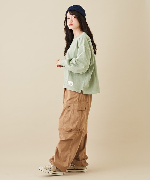 CUBE SUGAR（キューブシュガー）の「OE天竺カットソーボリュームスリーブプルオーバー（Tシャツ/カットソー・レディース・イエロー/グリーン/ヘザーチャコール/オレンジ・M）」の17枚目の写真