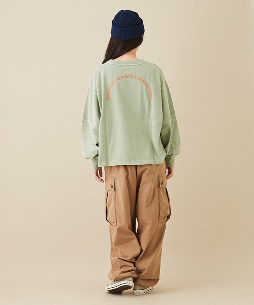 CUBE SUGAR（キューブシュガー）の「OE天竺カットソーボリュームスリーブプルオーバー（Tシャツ/カットソー・レディース・イエロー/グリーン/ヘザーチャコール/オレンジ・M）」の18枚目の写真