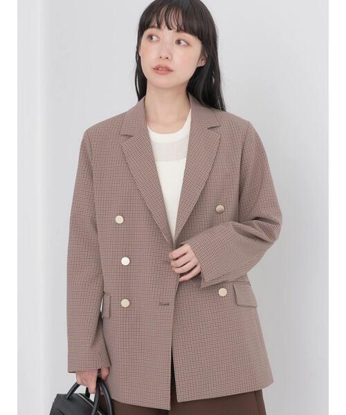 earth music&ecology（アースミュージックアンドエコロジー）の「テーラードジャケット（テーラードジャケット・レディース・ネイビー/チェック・M/L）」の3枚目の写真