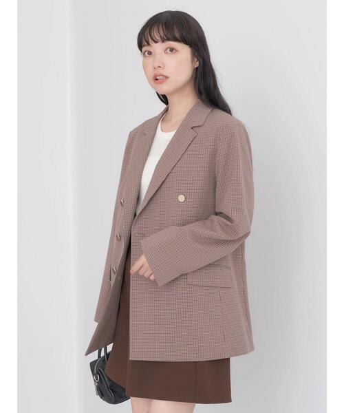 earth music&ecology（アースミュージックアンドエコロジー）の「テーラードジャケット（テーラードジャケット・レディース・ネイビー/チェック・M/L）」の4枚目の写真