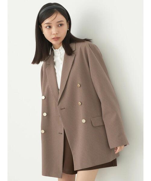 earth music&ecology（アースミュージックアンドエコロジー）の「テーラードジャケット（テーラードジャケット・レディース・ネイビー/チェック・M/L）」の8枚目の写真