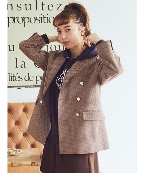 earth music&ecology（アースミュージックアンドエコロジー）の「テーラードジャケット（テーラードジャケット・レディース・ネイビー/チェック・M/L）」の12枚目の写真