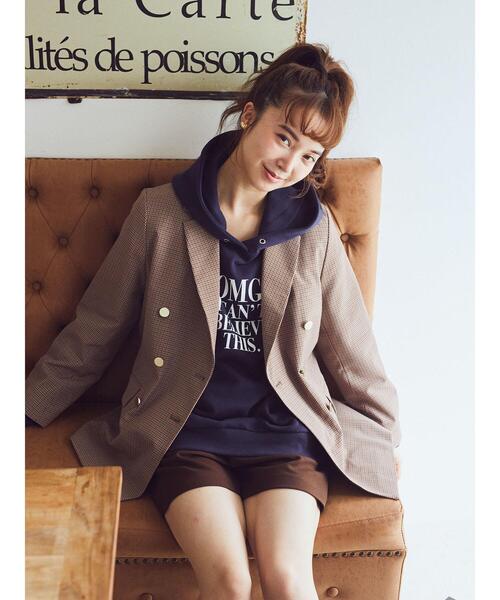 earth music&ecology（アースミュージックアンドエコロジー）の「テーラードジャケット（テーラードジャケット・レディース・ネイビー/チェック・M/L）」の13枚目の写真