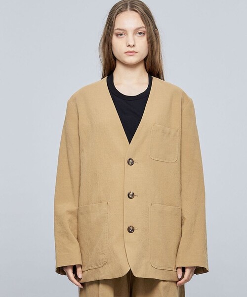 INSCRIRE/アンスクリア】ボイルワッシャー3パッチカラーレスジャケット