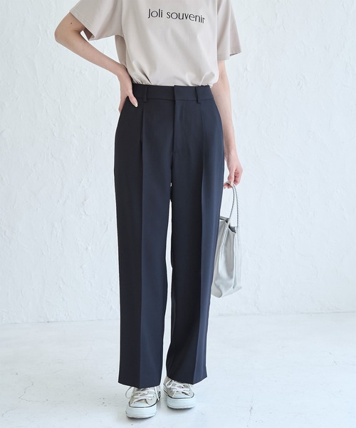 ROPE' PICNIC（ロペピクニック）の「接触冷感・洗濯機OK/サラサラセミタックワイドパンツ（その他パンツ・レディース・ブラウン/ネイビー・36/38/40）」の2枚目の写真