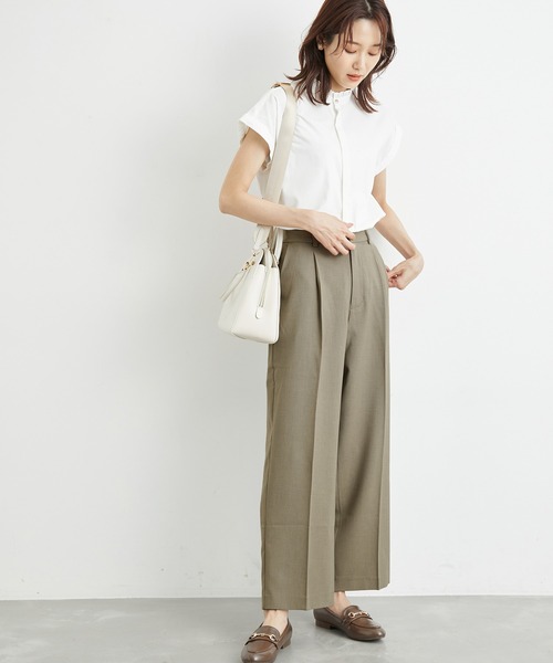 ROPE' PICNIC（ロペピクニック）の「接触冷感・洗濯機OK/サラサラセミタックワイドパンツ（その他パンツ・レディース・ブラウン/ネイビー・36/38/40）」の3枚目の写真