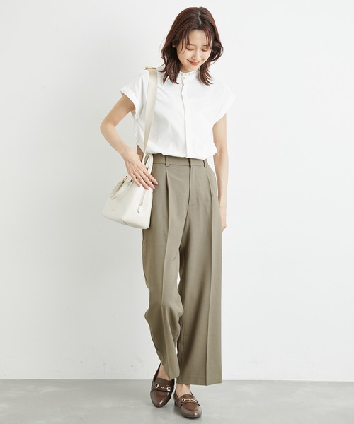 ROPE' PICNIC（ロペピクニック）の「接触冷感・洗濯機OK/サラサラセミタックワイドパンツ（その他パンツ・レディース・ブラウン/ネイビー・36/38/40）」の4枚目の写真