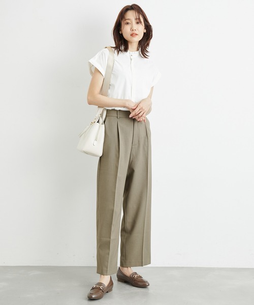 ROPE' PICNIC（ロペピクニック）の「接触冷感・洗濯機OK/サラサラセミタックワイドパンツ（その他パンツ・レディース・ブラウン/ネイビー・36/38/40）」の5枚目の写真