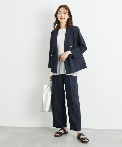 ROPE' PICNIC（ロペピクニック）の「接触冷感・洗濯機OK/サラサラセミタックワイドパンツ（その他パンツ・レディース・ブラウン/ネイビー・36/38/40）」の10枚目の写真