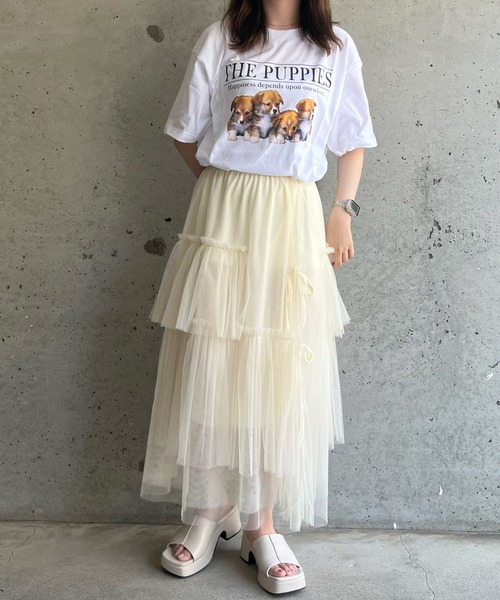 cuorequal(クオレコール)の「子犬半袖Tシャツ(Tシャツ/カットソー・レディース・ホワイト・MEDIUM/LARGE/X-LARGE)」の11枚目の写真