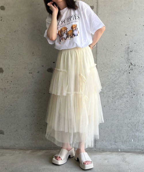 cuorequal(クオレコール)の「子犬半袖Tシャツ(Tシャツ/カットソー・レディース・ホワイト・MEDIUM/LARGE/X-LARGE)」の12枚目の写真