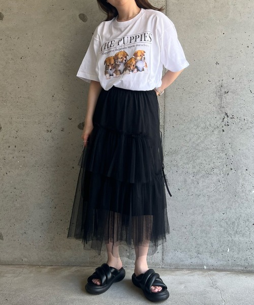 cuorequal(クオレコール)の「子犬半袖Tシャツ(Tシャツ/カットソー・レディース・ホワイト・MEDIUM/LARGE/X-LARGE)」の8枚目の写真
