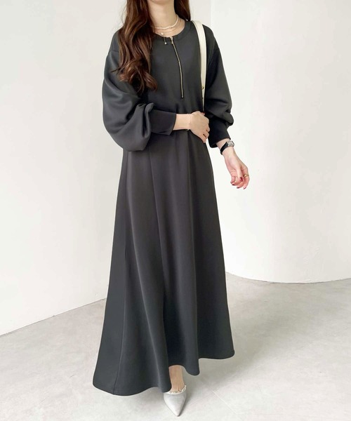 セール】【新色追加】楽ちんすっきり見せ前後2WAYハーフジップ