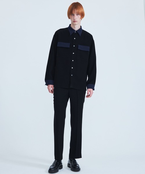 STUDIOUS（ステュディオス）の「Garuda バイカラーステッチシャツ（シャツ/ブラウス・メンズ・ブラック/グリーン・1/2）」の4枚目の写真