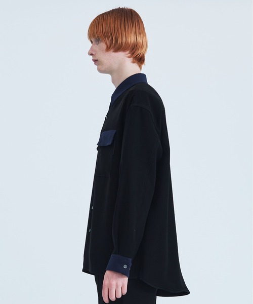 STUDIOUS（ステュディオス）の「Garuda バイカラーステッチシャツ（シャツ/ブラウス・メンズ・ブラック/グリーン・1/2）」の7枚目の写真