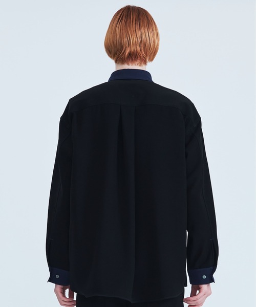 STUDIOUS（ステュディオス）の「Garuda バイカラーステッチシャツ（シャツ/ブラウス・メンズ・ブラック/グリーン・1/2）」の8枚目の写真