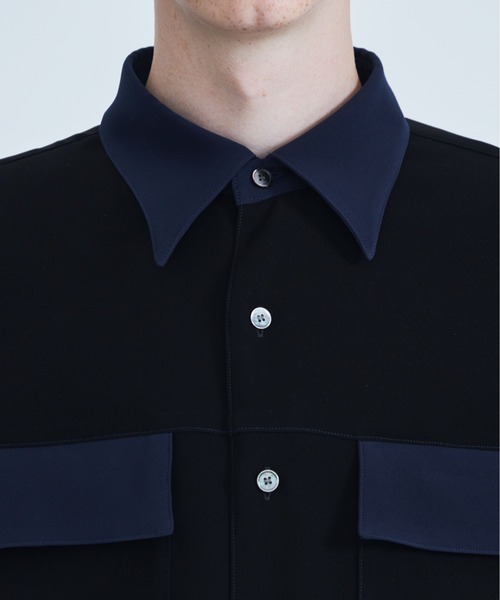 STUDIOUS（ステュディオス）の「Garuda バイカラーステッチシャツ（シャツ/ブラウス・メンズ・ブラック/グリーン・1/2）」の9枚目の写真