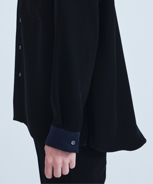 STUDIOUS（ステュディオス）の「Garuda バイカラーステッチシャツ（シャツ/ブラウス・メンズ・ブラック/グリーン・1/2）」の12枚目の写真