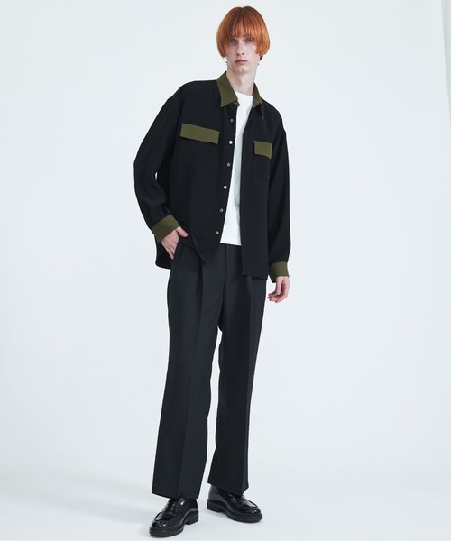 STUDIOUS（ステュディオス）の「Garuda バイカラーステッチシャツ（シャツ/ブラウス・メンズ・ブラック/グリーン・1/2）」の15枚目の写真