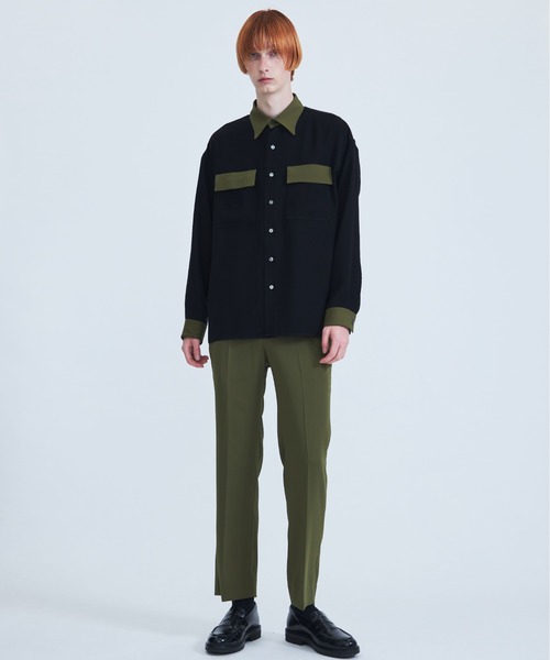 STUDIOUS（ステュディオス）の「Garuda バイカラーステッチシャツ（シャツ/ブラウス・メンズ・ブラック/グリーン・1/2）」の16枚目の写真