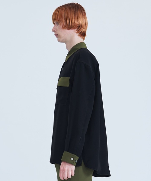 STUDIOUS（ステュディオス）の「Garuda バイカラーステッチシャツ（シャツ/ブラウス・メンズ・ブラック/グリーン・1/2）」の19枚目の写真